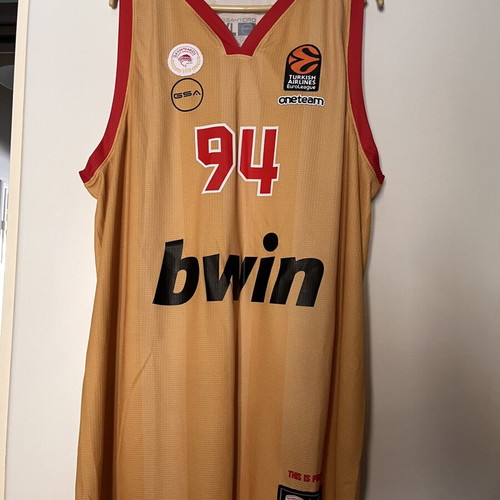 Olympiacos BC 100 Years EuroLeague Basketball Jersey No 94 Fournier like new