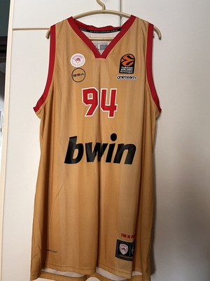 Olympiacos BC 100 Years EuroLeague Basketball Jersey No 94 Fournier like new