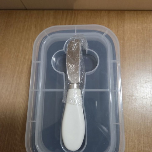 Black Besmeety Butter Container with Ceramic and White Knife new