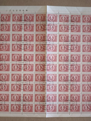 DDR rare numbered sheet of 100 stamps 2 Mark