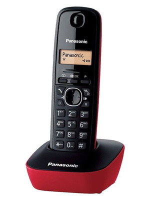 Panasonic KX-TG1611GRR ασύρματο οικιακό τηλέφωνο σε κόκκινο και μαύρο