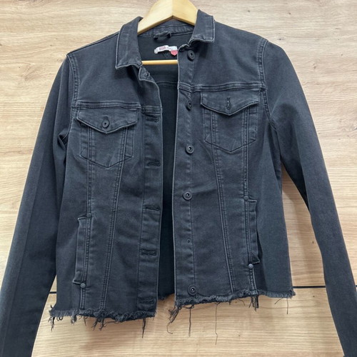 BSB Black Denim Short Jacket Like New With Fringes