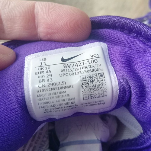 Nike Lebron Witness 4 basketball shoes used, size 45, white purple yellow
