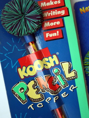 Vintage Koosh Lings pencil topper for pencil and pen, new, set of 2