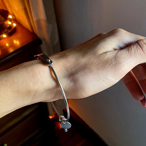 Stainless steel Luck handcuff bracelet new, with crystals