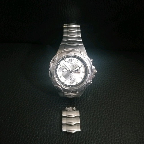 Adidas men's wristwatch like new, white and silver