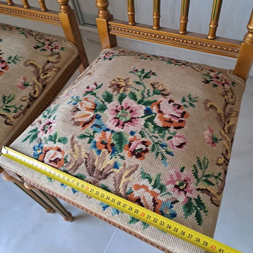 2 handmade chairs set with embroidery