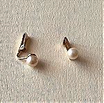  Σκουλαρίκια χρυσά clips με μαργαριτάρια akoya