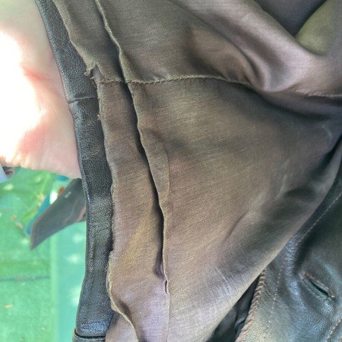 Men's leather jacket used, size XXL, brown, Bulgarian made