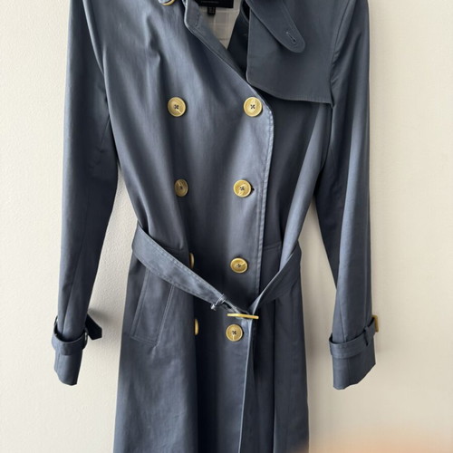 Massimo Dutti trench coat like new, steel blue, size M