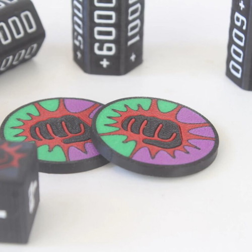One Piece Dice and Token Set Luffy Inspired Edition Green Purple made to order