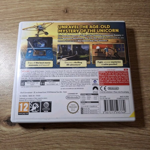 The Adventures of TinTin 3DS game like new