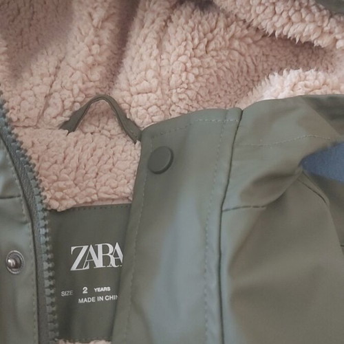 Zara children's waterproof and windproof jacket used, green, size 92 cm