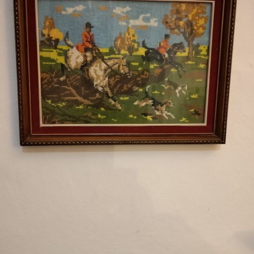 Embroidered painting like new, size 34x26