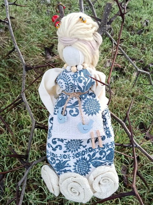 Handmade doll amulet "The Horned Goddess" natural materials