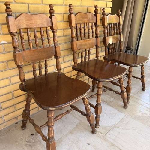 Chairs set of 3 used, solid wood
