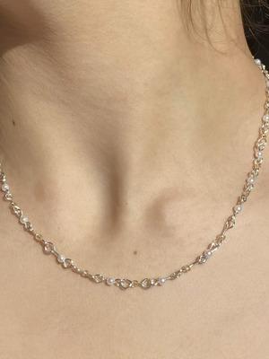 Handmade silver-plated necklace custom order with yellow and silver details