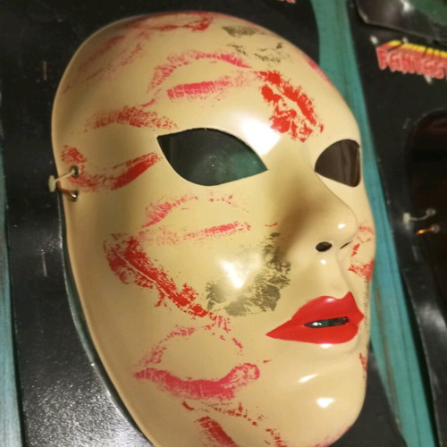 Vintage plastic carnival masks used, pack of 7