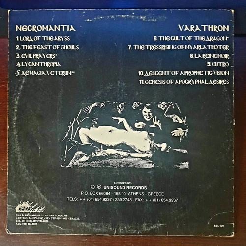 Necromantia Varathron The Black Arts The Everlasting Sins Vinyl LP first edition 1992