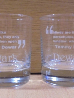 Dewar's scotch whisky διαφημιστικό σετ 2 ποτηριών μεταχειρισμένο