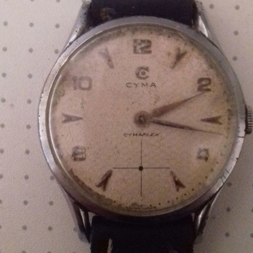 Cyma Cymaflex men's watch used, manual winding missing small hand