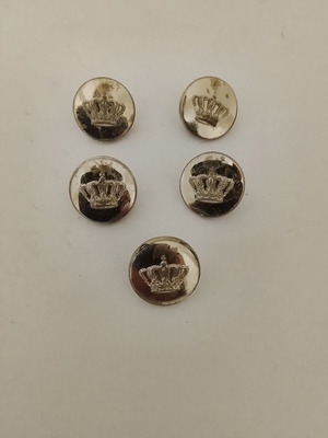 Στρατιωτικά βασιλικά κουμπιά μεταχειρισμένα, σετ 5 μικρά