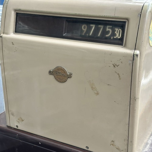 Vintage National Professional Cash Register used, wooden base