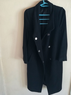 Mao coat with buttons, wool and cashmere, black, like new