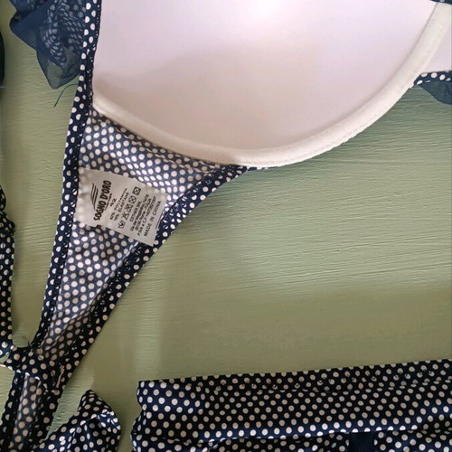 Sogno D'oro Italian swimsuit used, pin-up design with ruffles