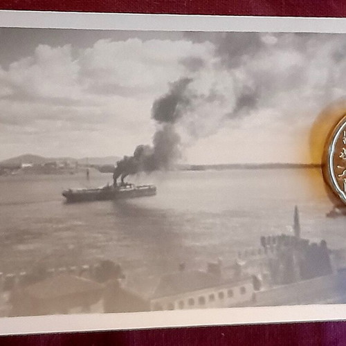 Vintage photo of steamboat on the Bosporus, like new