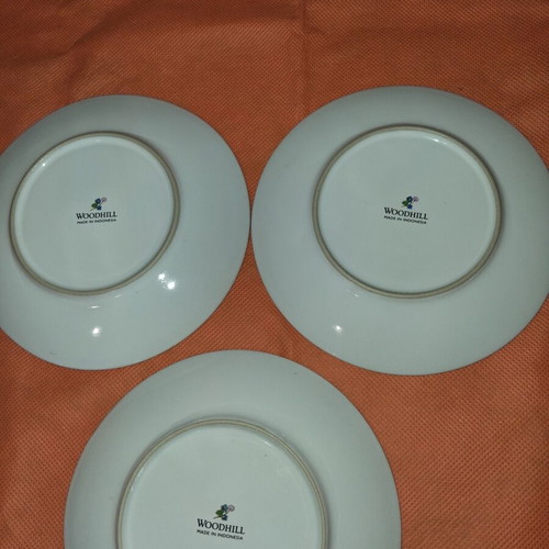 Woodhill vintage dessert plates set of 3, porcelain, 15cm