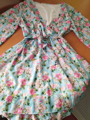 Dress like new, size S/M, pink and turquoise