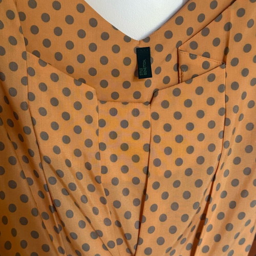 Benetton dress like new, gray and orange