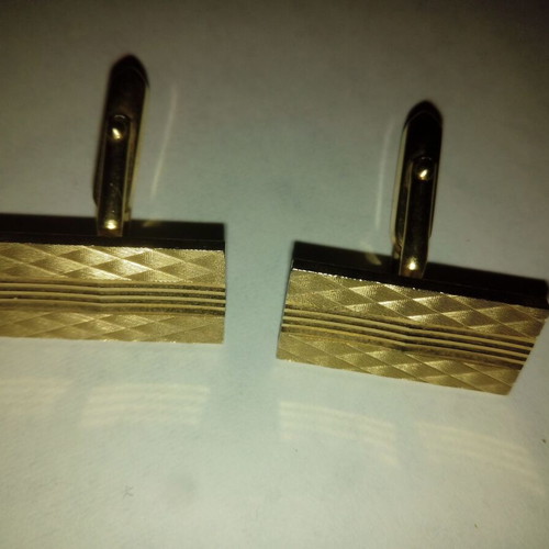 Vintage cufflinks used, gold-colored