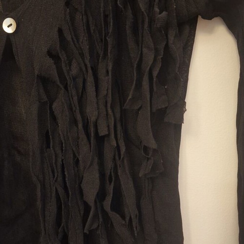 Sheer cardigan with fringes size S like new, black