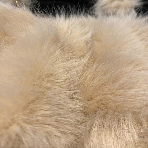 Fur shoulder bag beige new