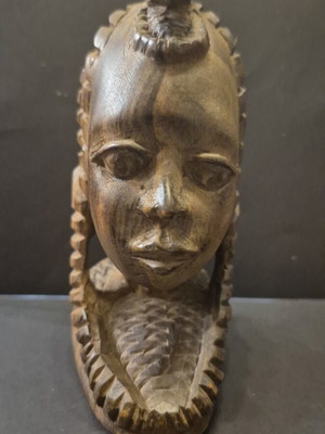 Αγαλματάκι αφρικανά μεταχειρισμένο από έβενο ξύλο, παλιό