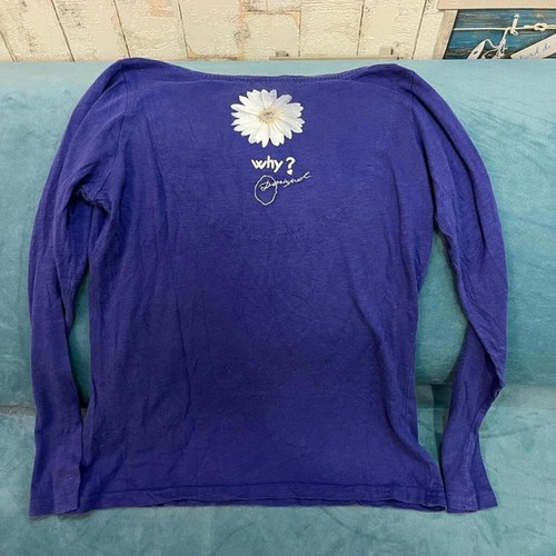 Desigual top with heart graphic print and sequins size Small used, purple
