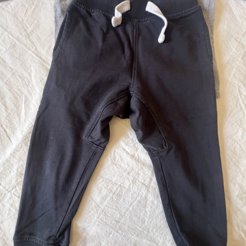 Boy's outfit used, size 12-18 months, dark blue pants and grey shirt