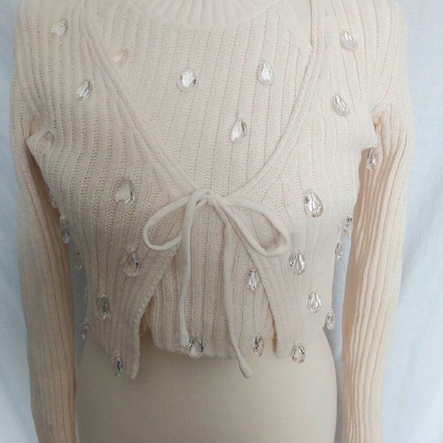 Zara set jacket with decorative top new, size M, white