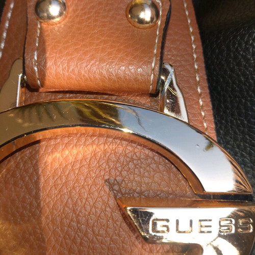 Guess shoulder bag like new, black with tan