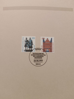 German stamps 1997 with Bonn first day cover postmark