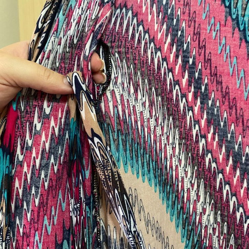 Easy Wear Long Tunic with Geometric Zigzag Print Medium like new