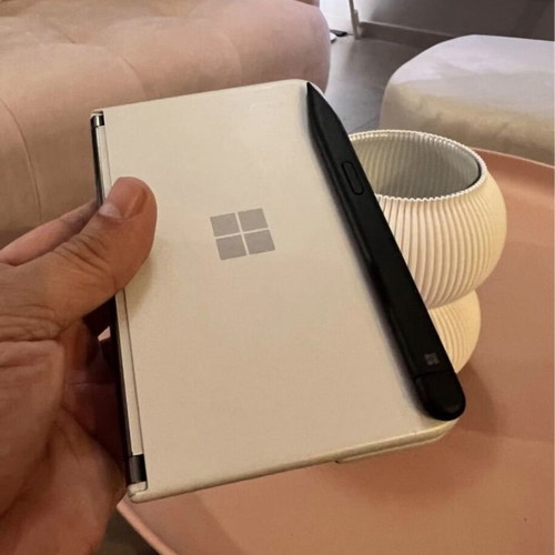 Microsoft Surface Duo 2 foldable phone used, white, 128GB with pen and charging case