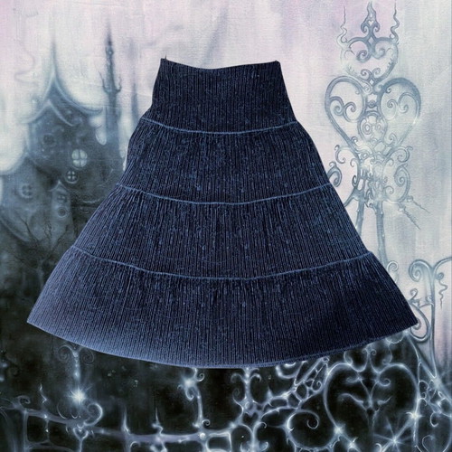 Vintage Gothic black corduroy embroidered skirt like new