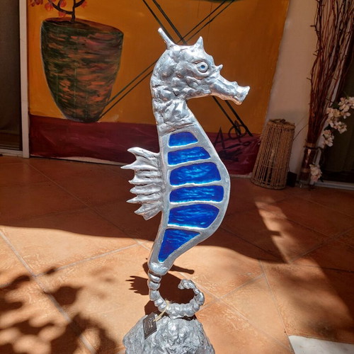 Handmade Brass Seahorse Sculpture like new