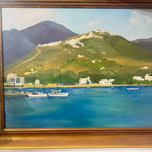 Landscape painting of Serifos unsigned, like new