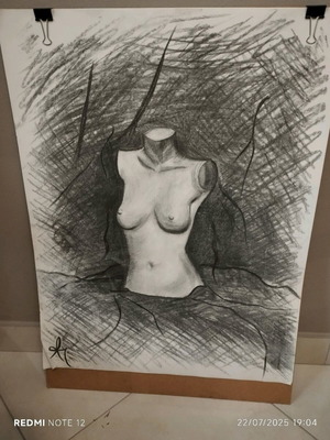 Charcoal Drawing on Paper New Artwork