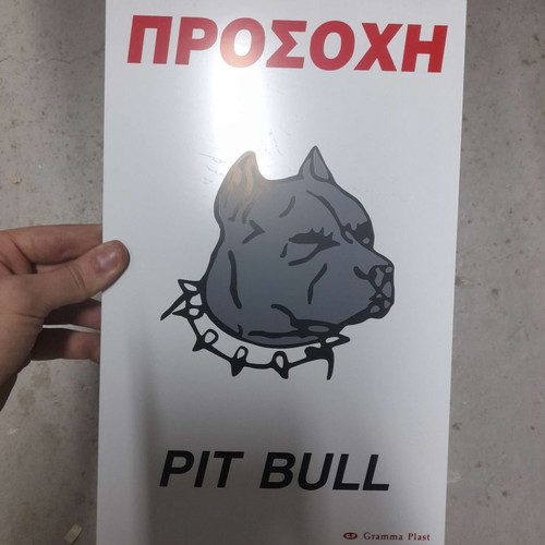 Warning Pitbull sign large new