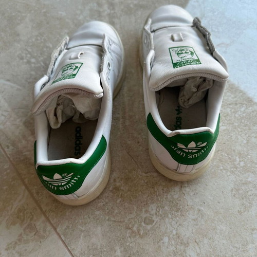 Adidas Stan Smith women's sneakers used, white and green, EU 37 1/3